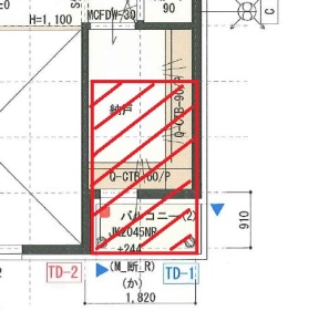 バルコニーの構造用合板の設置イメージ