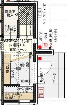 一条工務店i-smartのシューズクロークと玄関の平面図