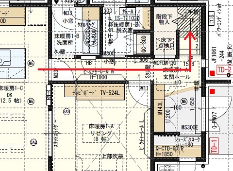 一条工務店i-smart廊下の平面図