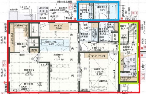 一条工務店i-smartの一階部分の間取り図