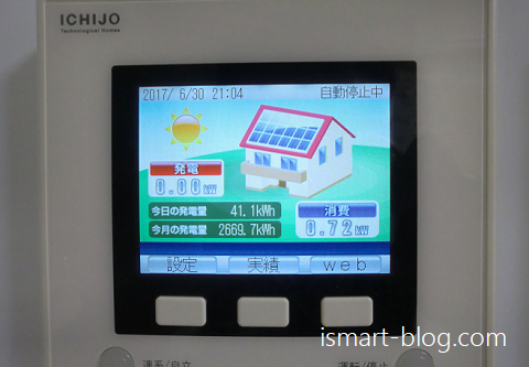 一条工務店の太陽光発電モニター