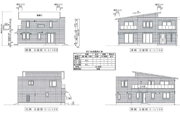 一条工務店伊勢崎展示場i-smartの立面図