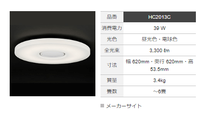 アグレッド株式会社が製造販売していたシーリングライトの製品情報