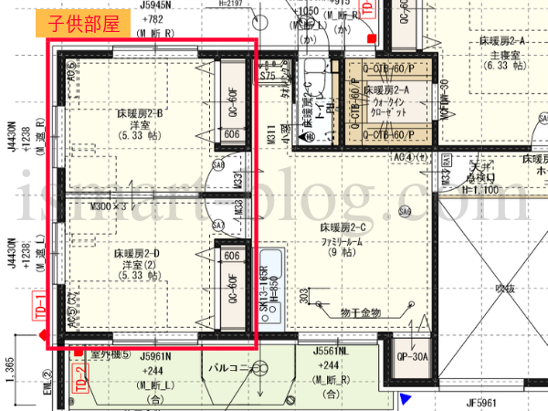 一条工務店i-smartの子供部屋の間取り図