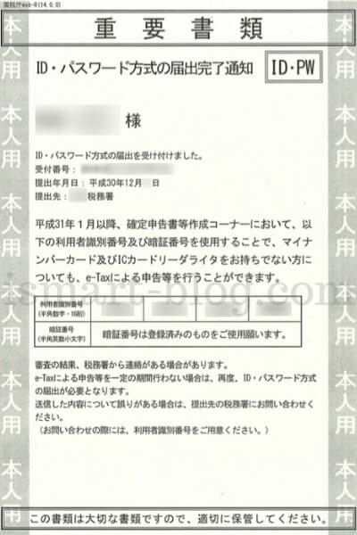 パスワード 方式 確定 申告 id